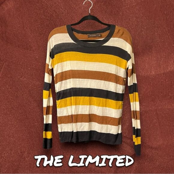 Preowned The Limited Striped Button-Side Sweater - Size Small - Picture 1 of 7